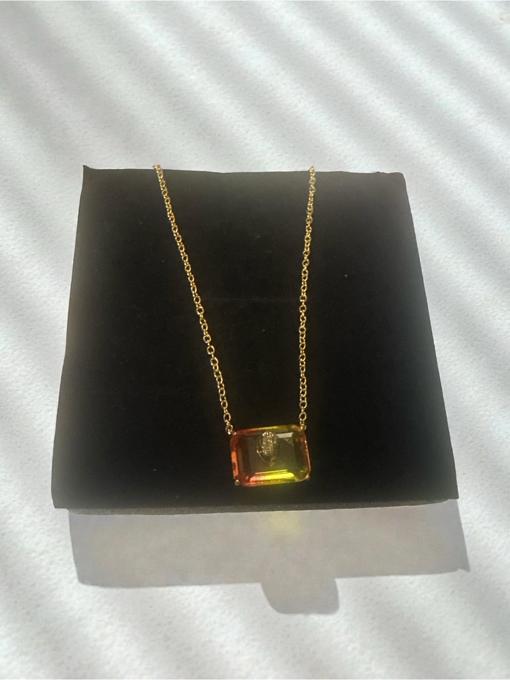 Kurt Geiger Gold-Tone Necklace with Emerald cut pendant
